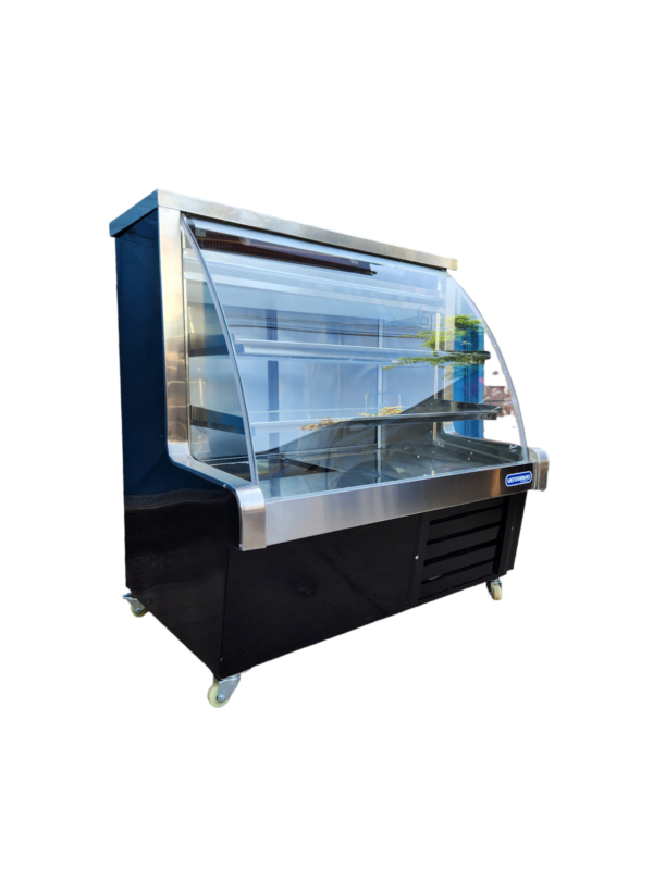 Vitrina nacional refrigerada vidrio curvo 1 metro