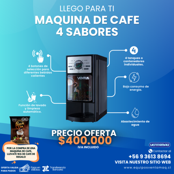 Máquina de Café 4 sabores Ventus GAIA4S - Imagen 7