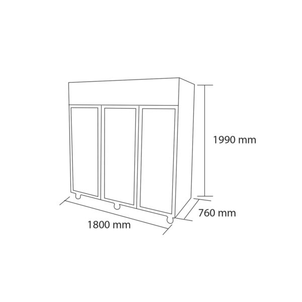 Refrigerador Vertical 3 Puertas De Vidrio 1500 Lts. AS16G3 - Imagen 3