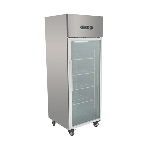 Refrigerador Acero Inoxidable 1 Puerta De Vidrio 500 Lts.