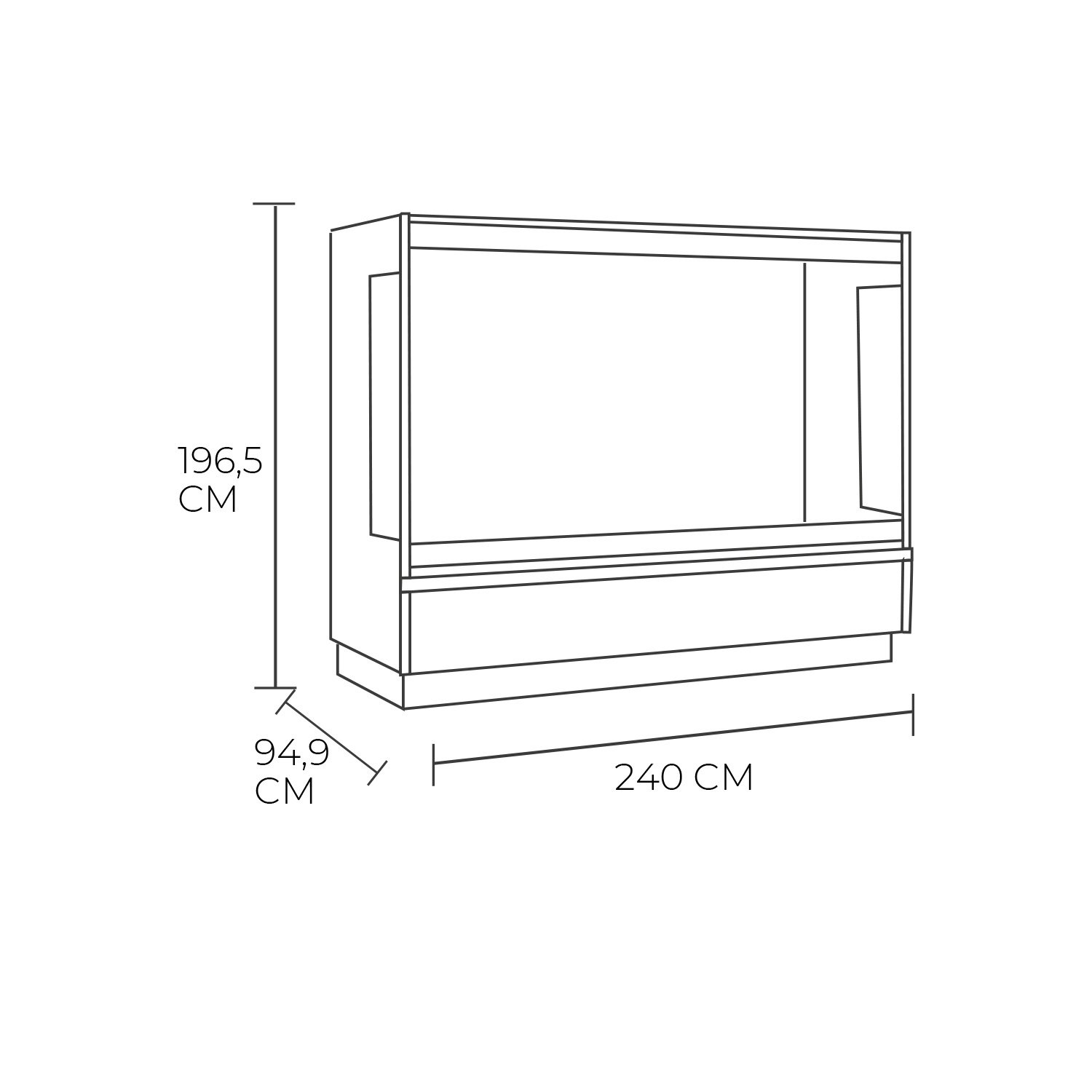 Vitrina Mural refrigerada 2.400 mm. Negro - Imagen 2